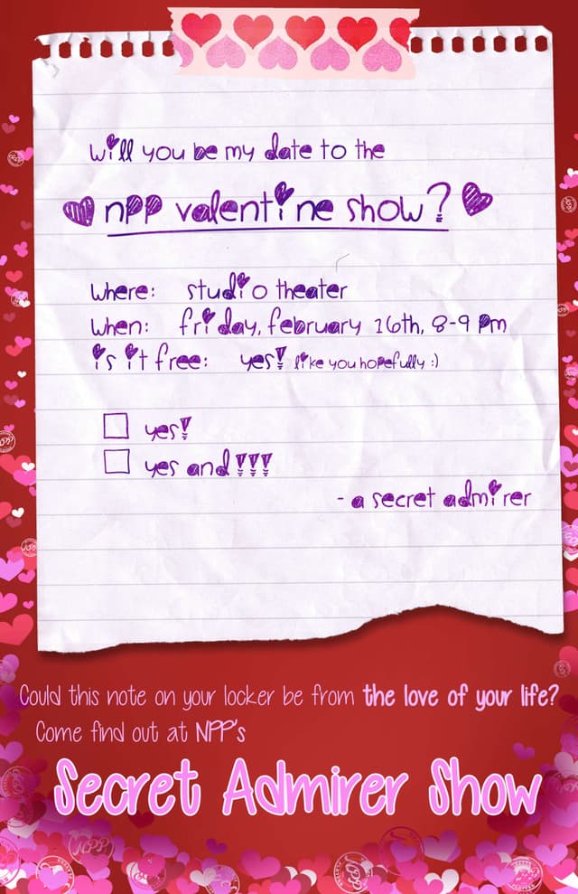 Secret Admirer show poster.
